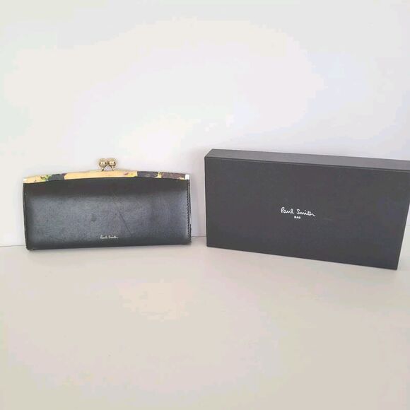 Paul Smith Women's Leather Kisslock Wallet Black Boho Quality Large Card Bill - Picture 1 of 10